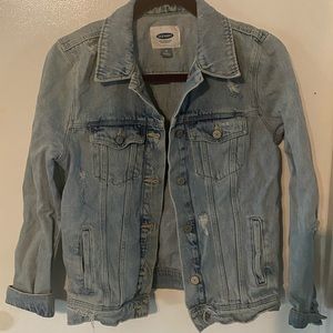 Distressed jean jacket